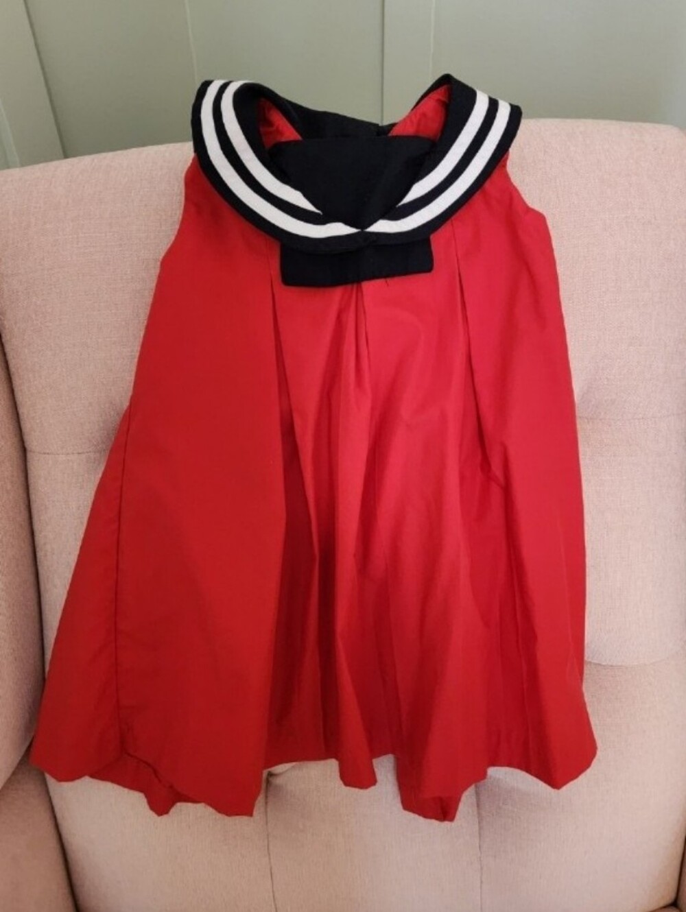 The Beaufort Bonnet Company 3t smocked nautical red sailor beach dress